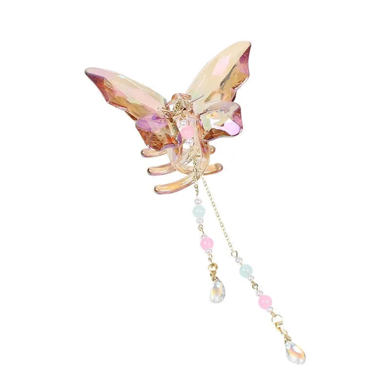 Crystal Butterfly Claw Hair Clip