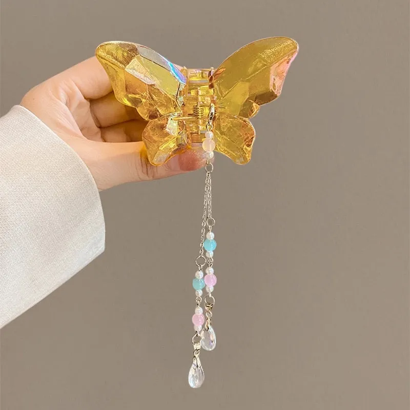 Crystal Butterfly Claw Hair Clip