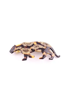 Dark Tortoise Embellished Panther Hair Clip