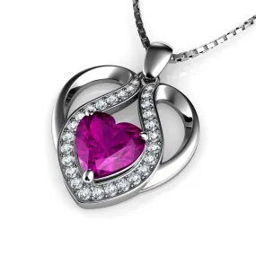 DEPHINI - Cute pink necklace for Women - 925 sterling silver pendant