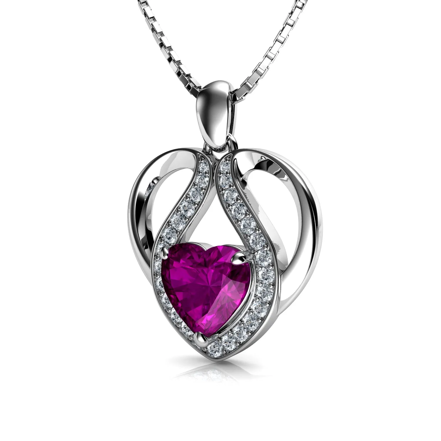 DEPHINI - Cute pink necklace for Women - 925 sterling silver pendant