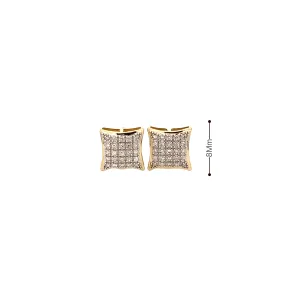 Diamond 0.15Ctw Square Shaped Earrings