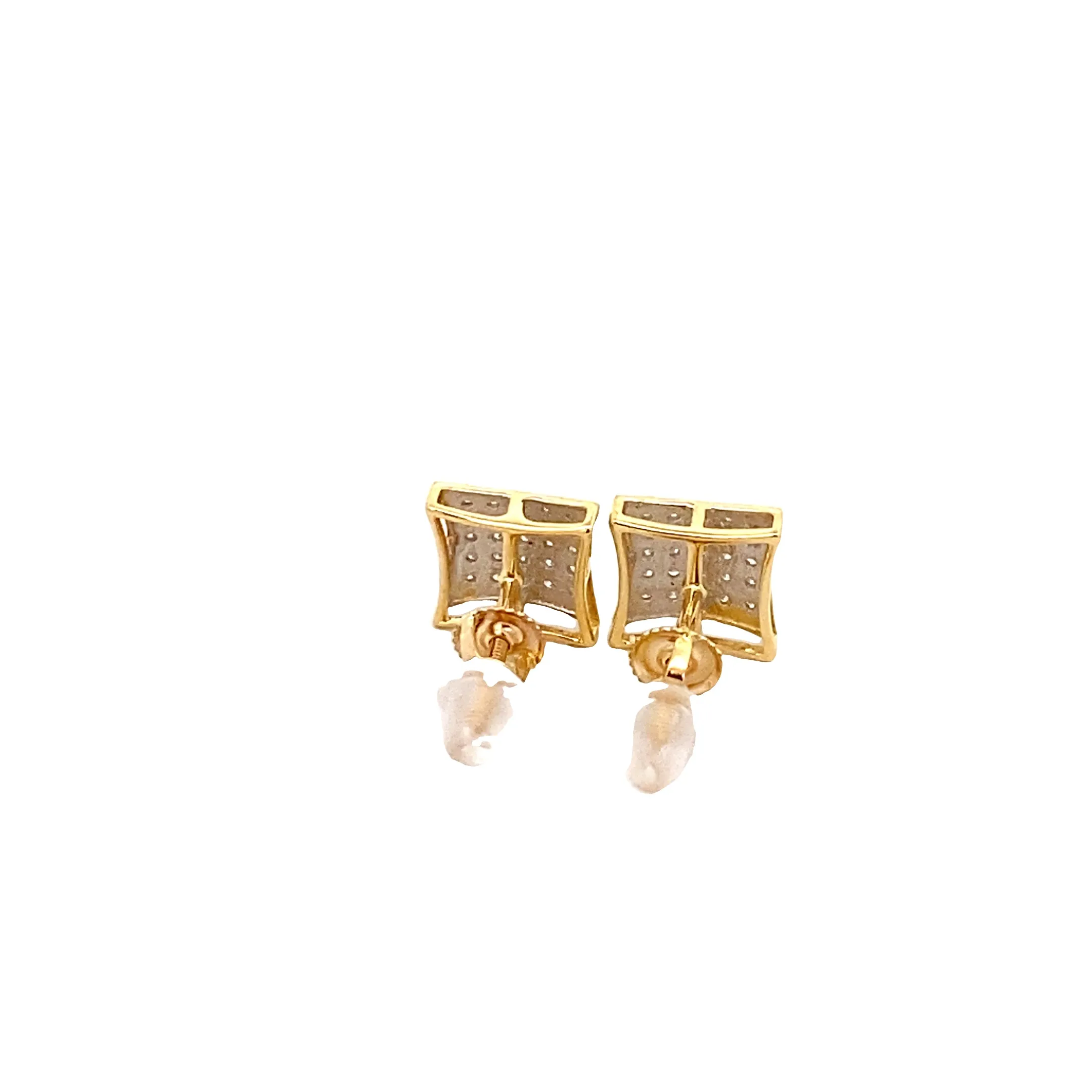 Diamond 0.15Ctw Square Shaped Earrings