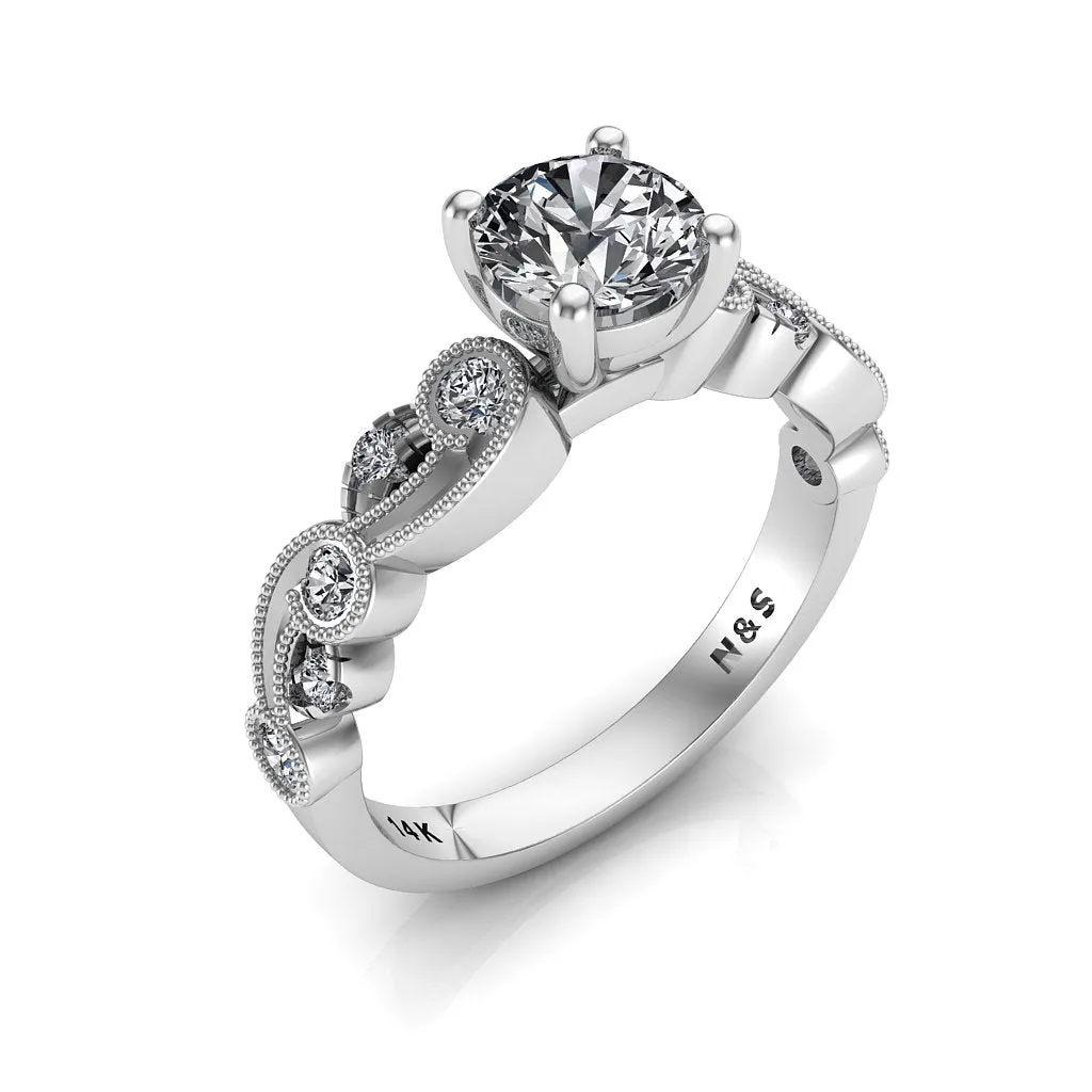 Diamond Engagement Ring 0.66 ct tw 14K White Gold DENG021