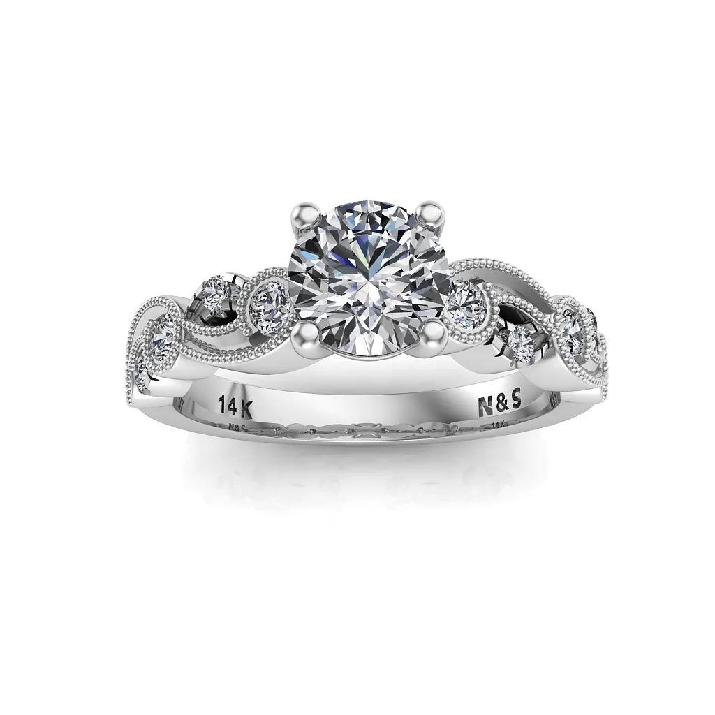 Diamond Engagement Ring 0.66 ct tw 14K White Gold DENG021