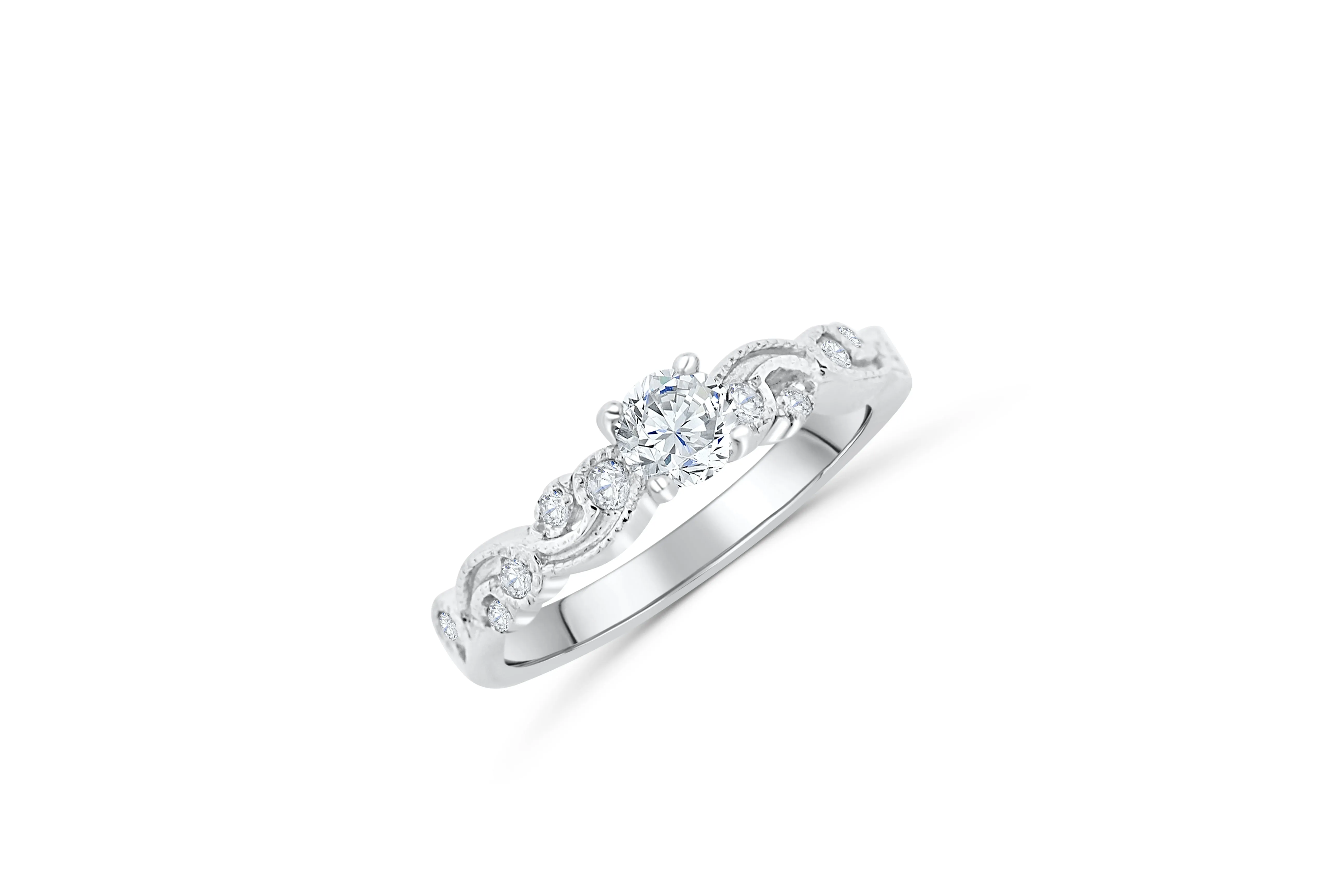 Diamond Engagement Ring 0.66 ct tw 14K White Gold DENG021