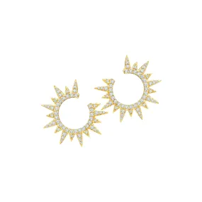 Diamond Sunburst Earrings