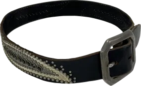 DOA LOS ANGELES Black Handcrafted Embellished Studded Leather Belt UK M