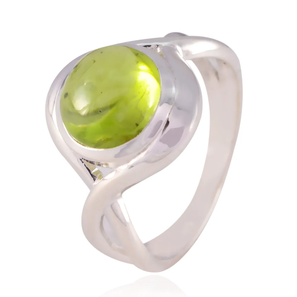 Dollish Gemstones Peridot 925 Sterling Silver Ring Estate Jewelry