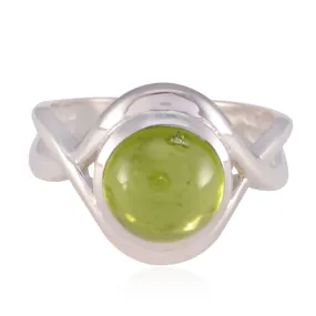 Dollish Gemstones Peridot 925 Sterling Silver Ring Estate Jewelry