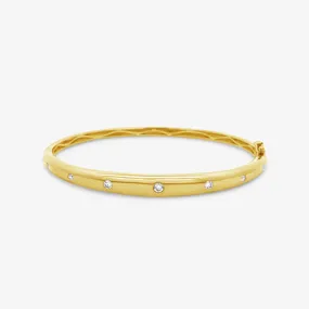 Domed 7 Burnish Diamond Bangle Bracelet