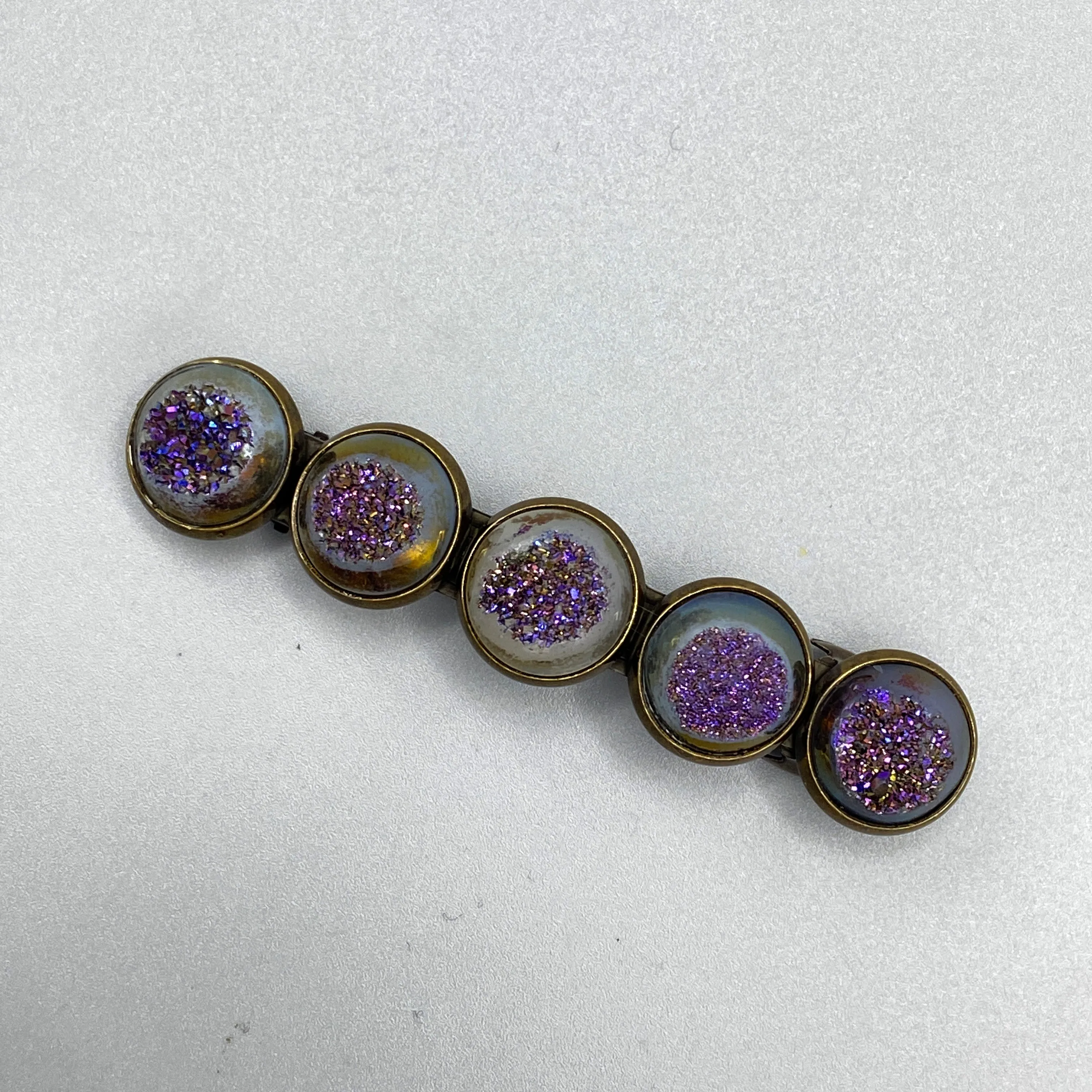 Druzy barrettes