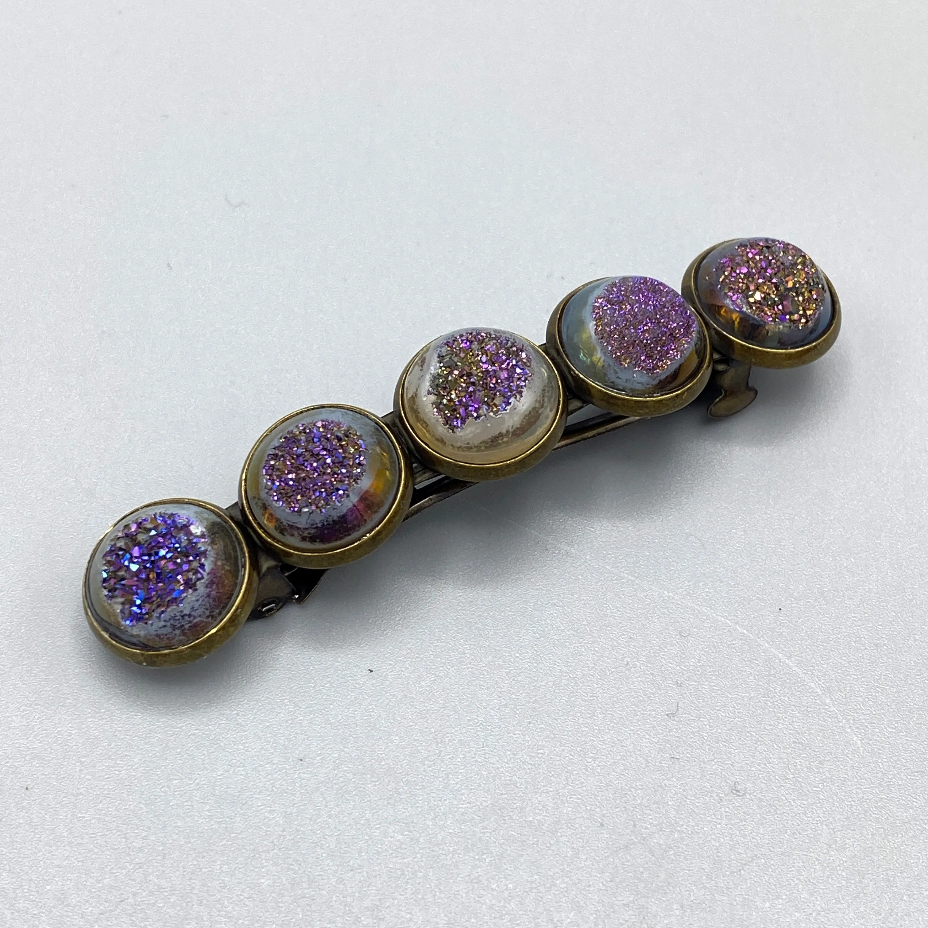 Druzy barrettes