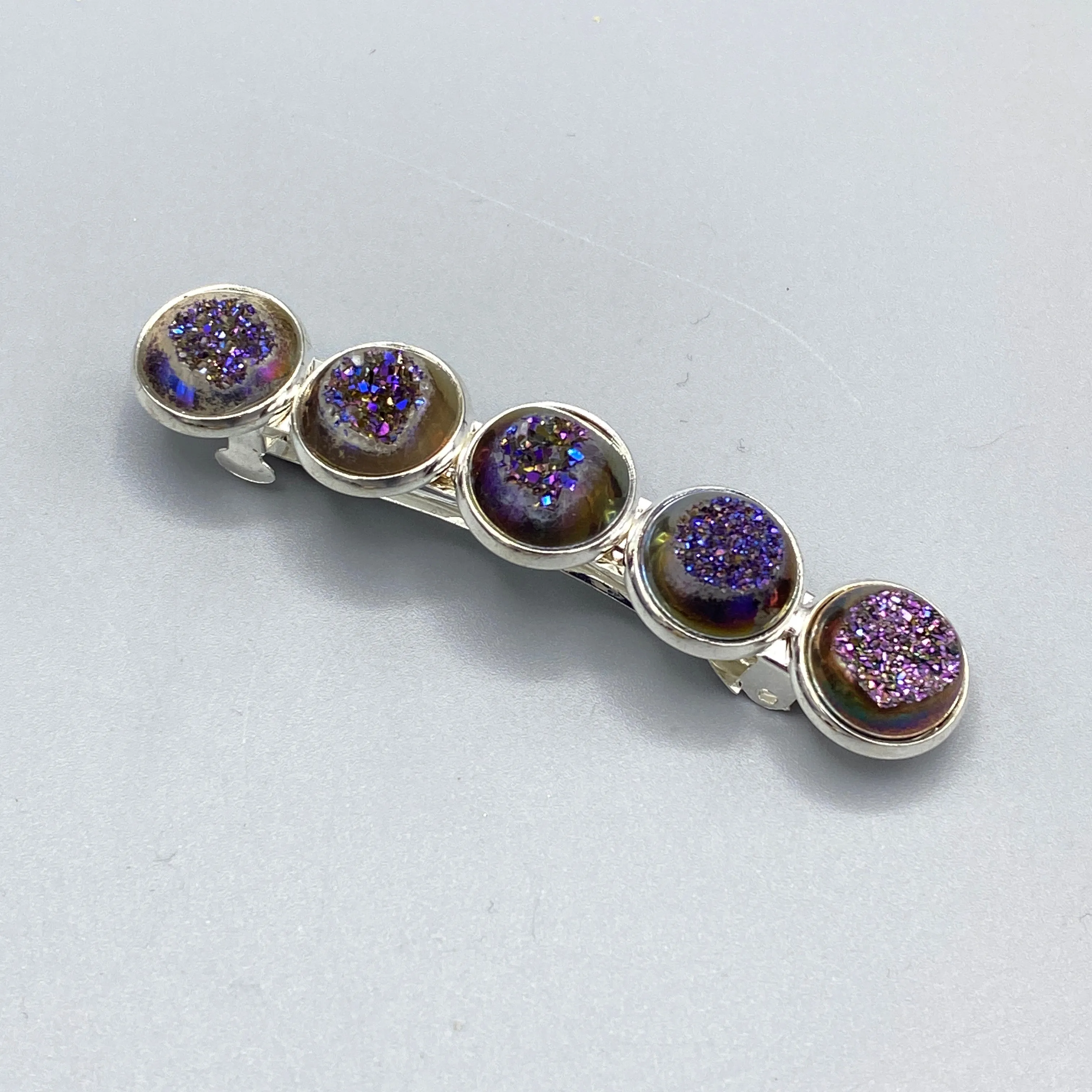 Druzy barrettes