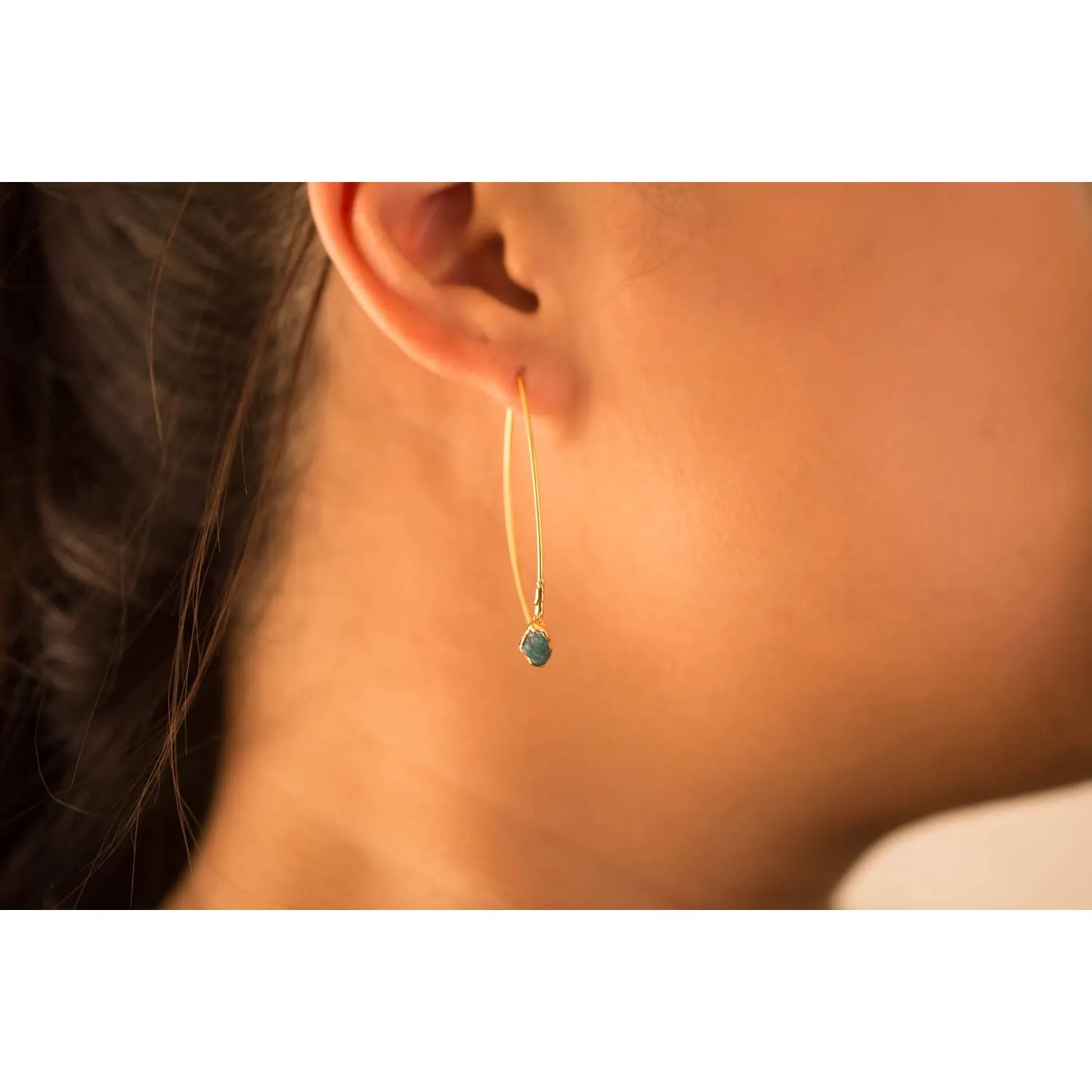 Edgy Raw Emerald Drop and Dangle Earrings