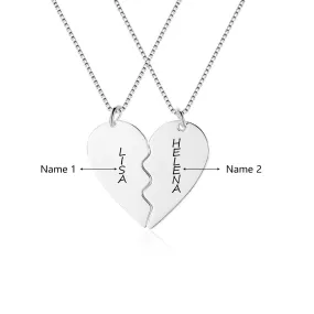 Engraved 2 Names Couple Necklaces