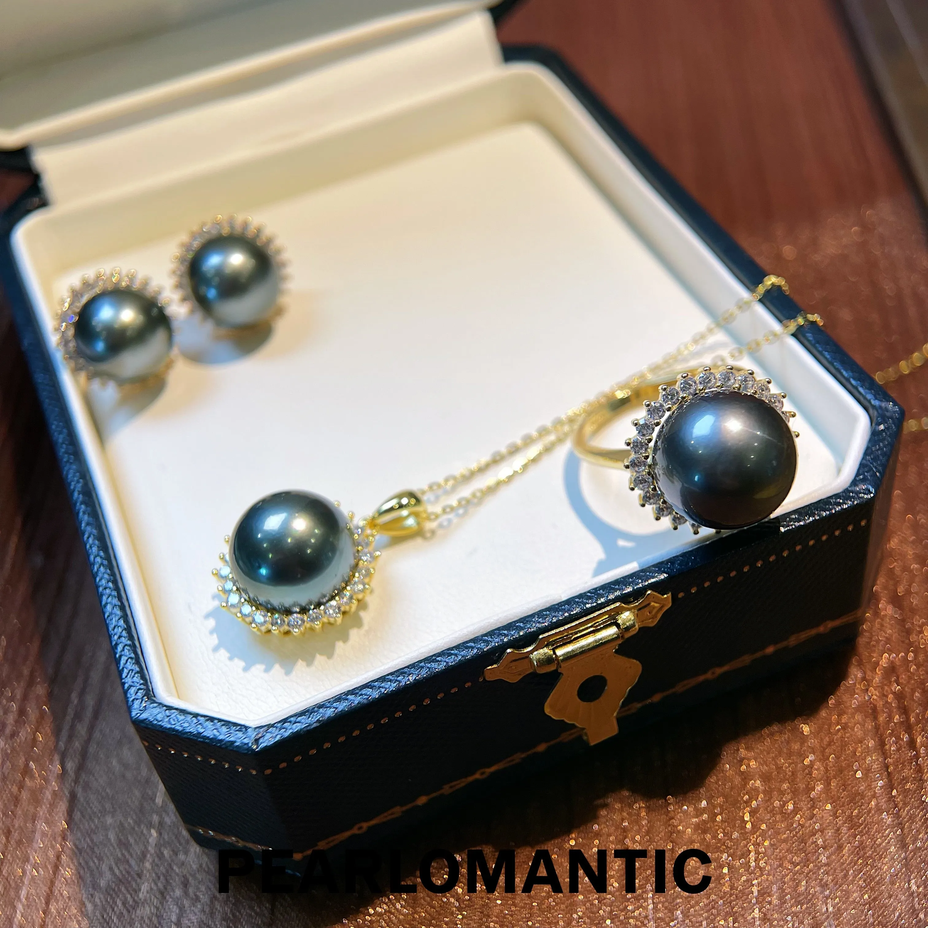 [Fine Jewelry] Tahitian Black Pearl Earrings & Pendants & Rings Jewelry Sets