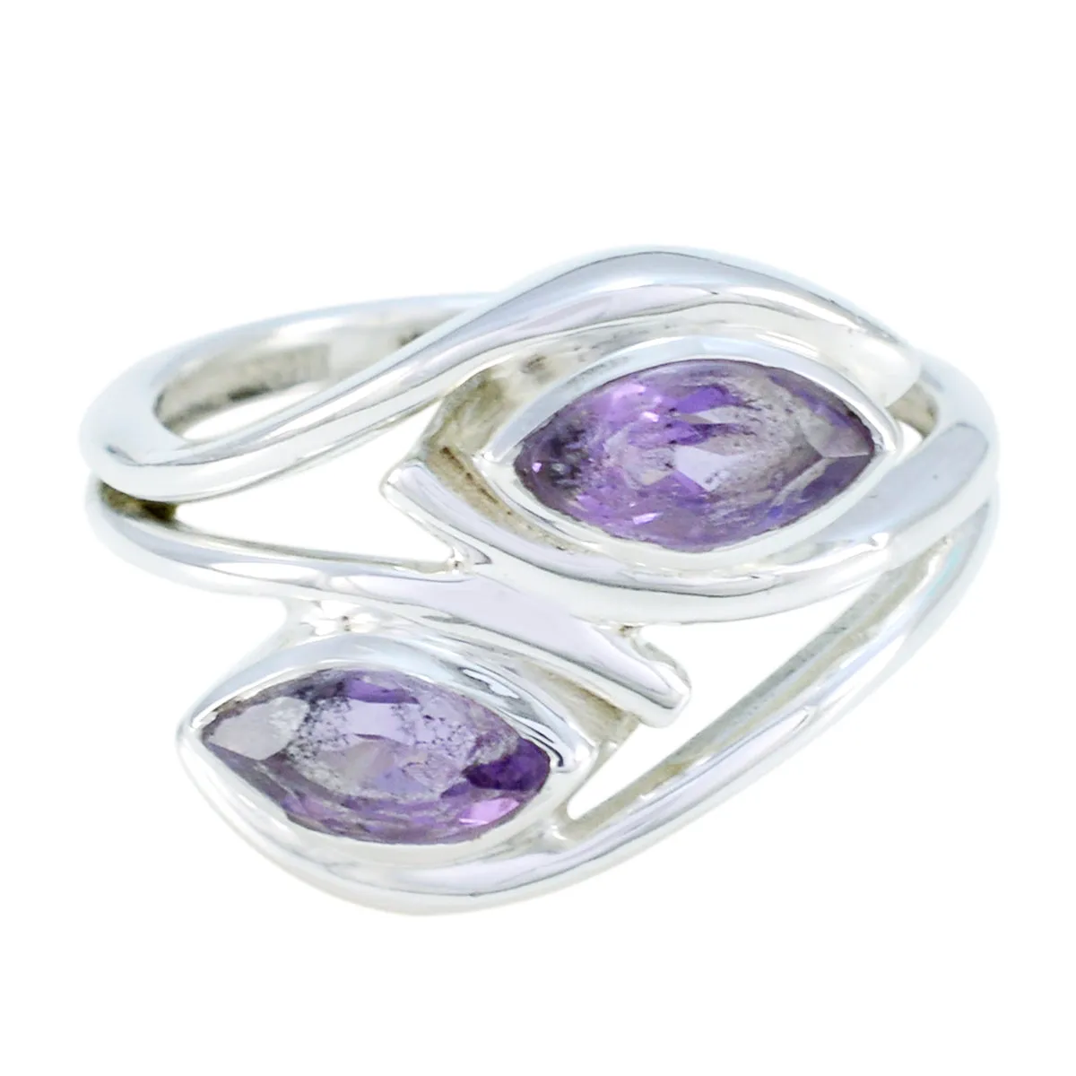 Fine-Looking Gem Amethyst Sterling Silver Ring Exporter Jewellery