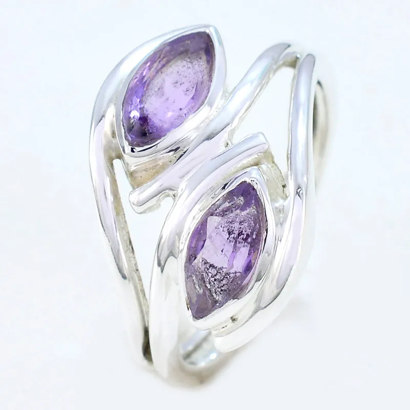 Fine-Looking Gem Amethyst Sterling Silver Ring Exporter Jewellery