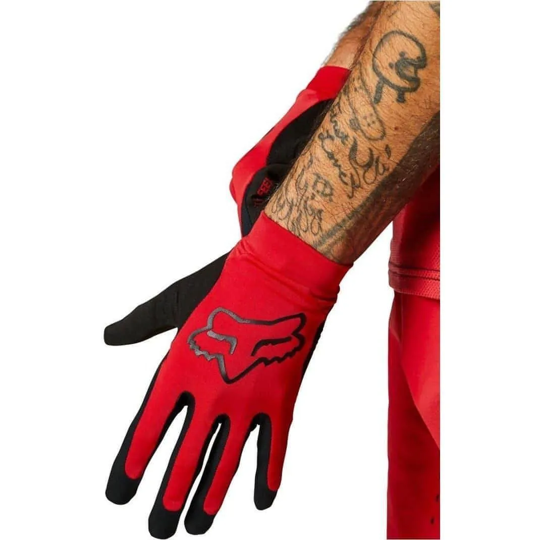 Fox Flexair Full Finger Cycling Gloves - Red