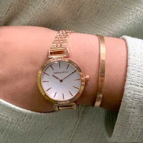 French Rose Watch Bracelet Stack