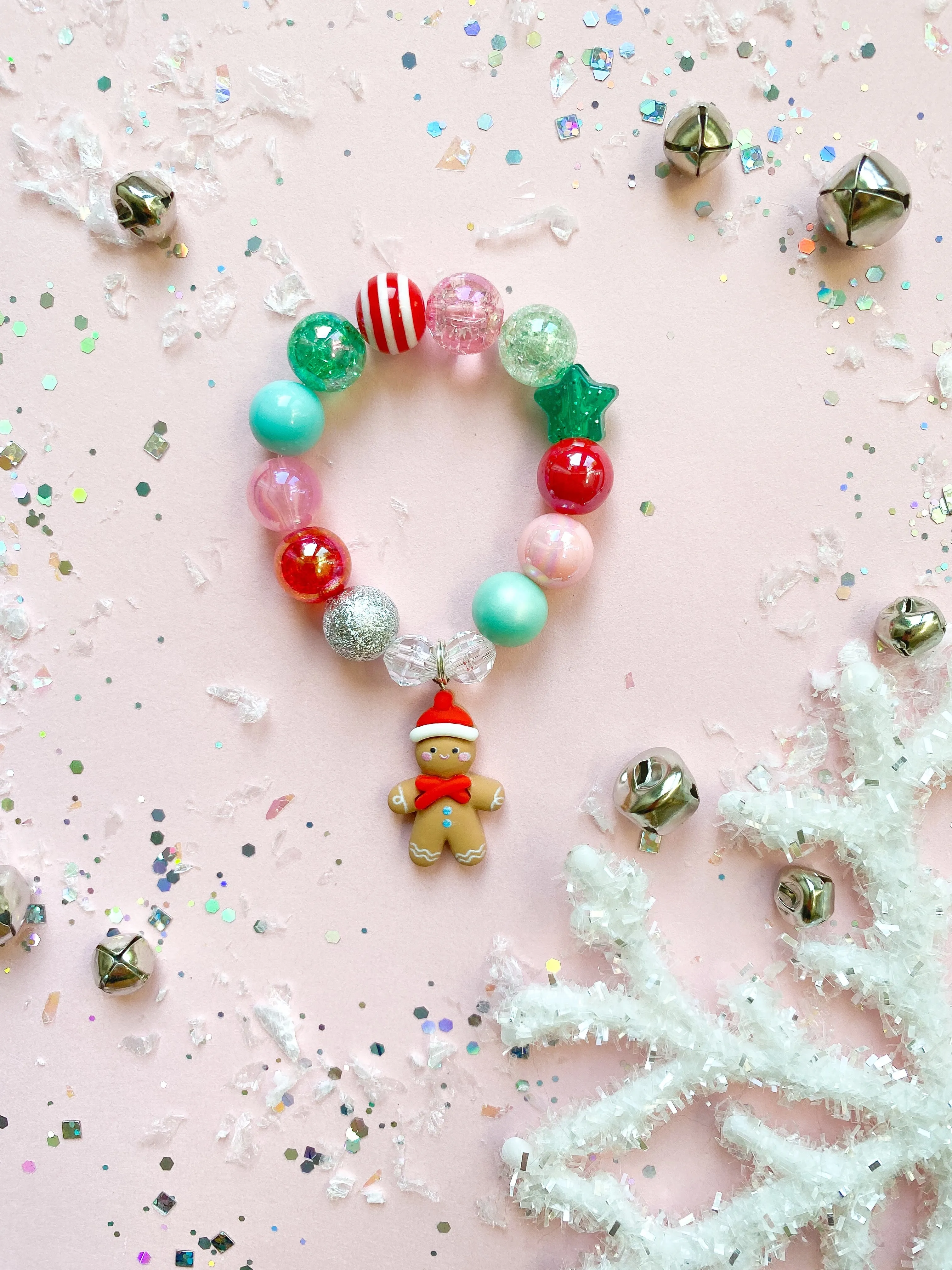 Gingerbread Cookie 2 Charm Bracelet - Customizable