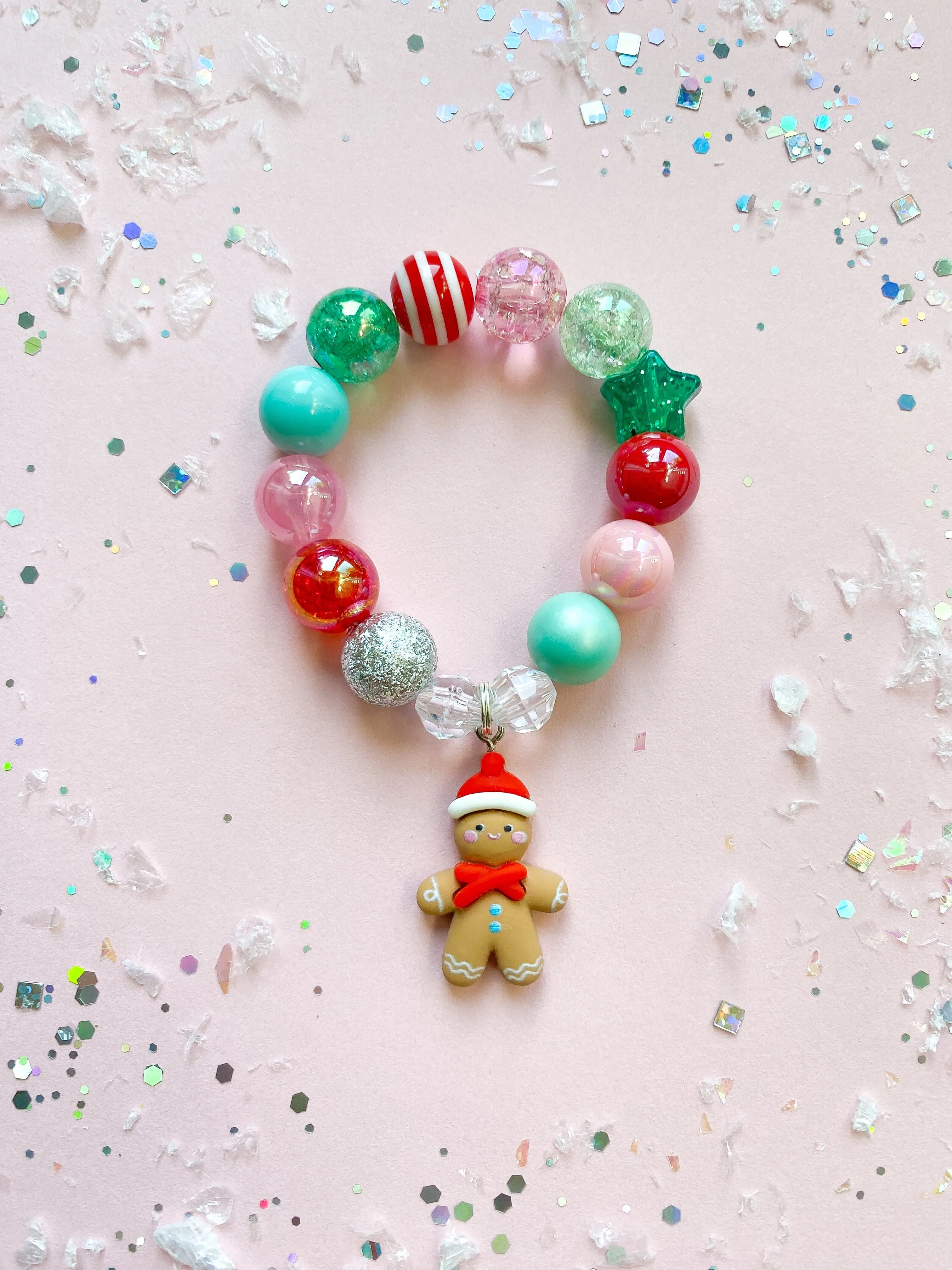 Gingerbread Cookie 2 Charm Bracelet - Customizable