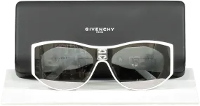 GIvenchy White 4gem Mirror Sunglasses in case