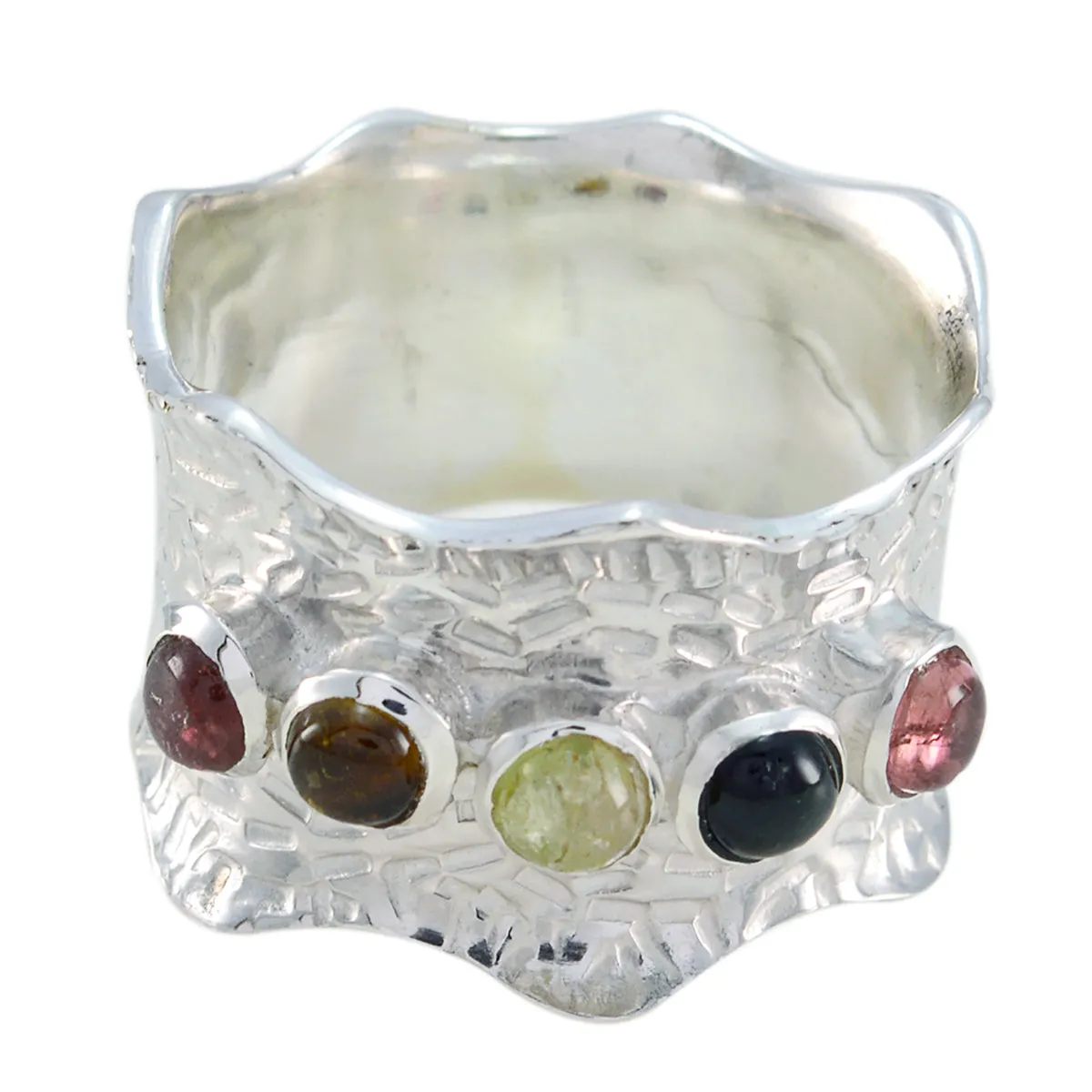 Glamorous Gemstone Multi Stone Sterling Silver Rings Amber Jewelry