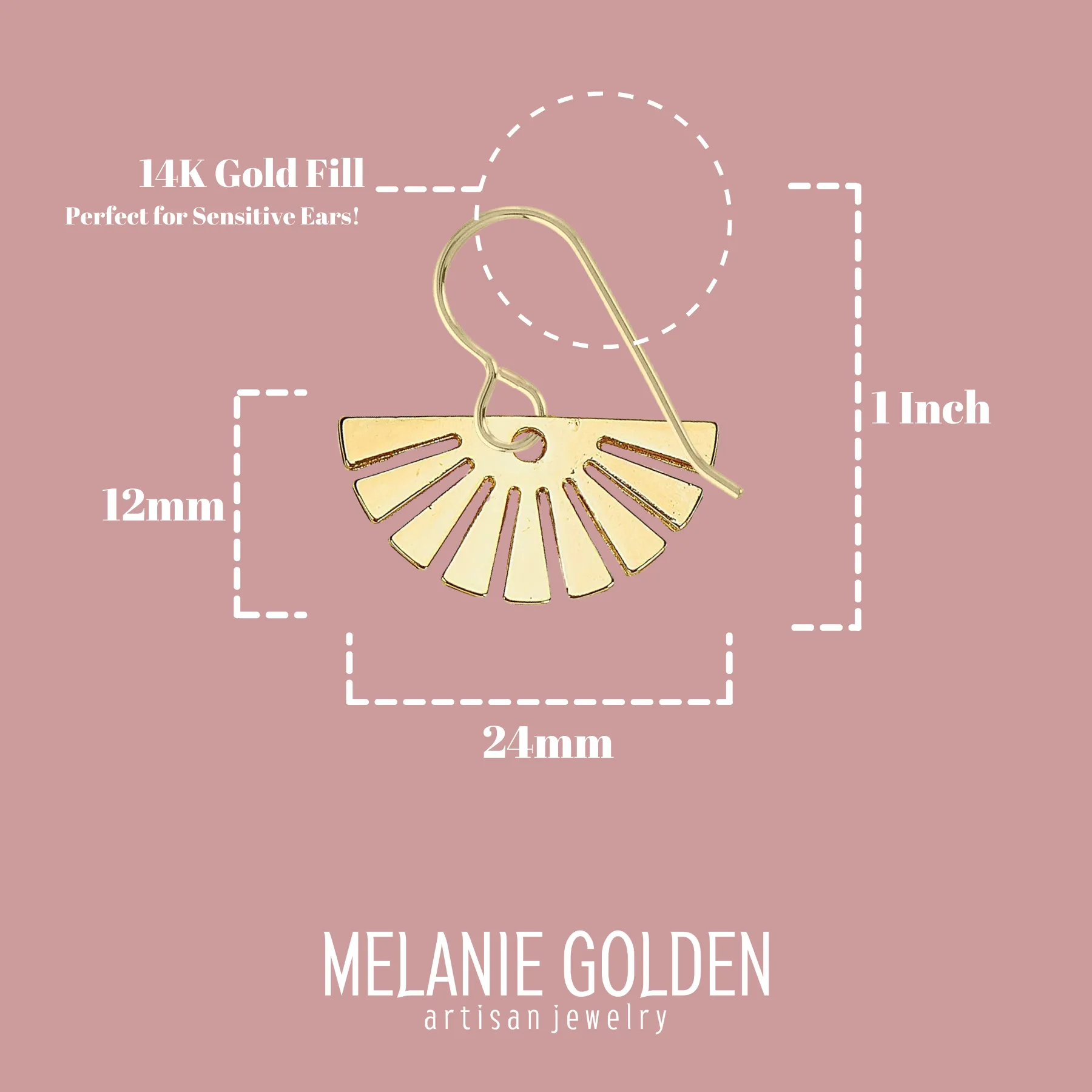 Gold Fan Earrings