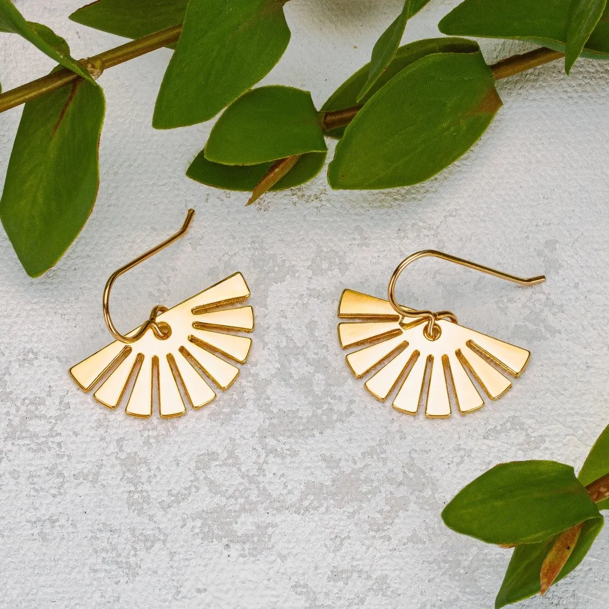 Gold Fan Earrings