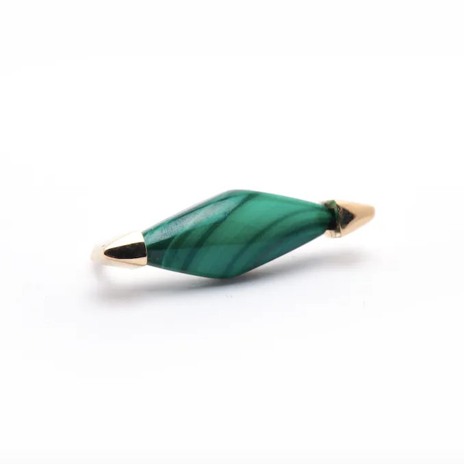 Gold Malachite Ear Climber