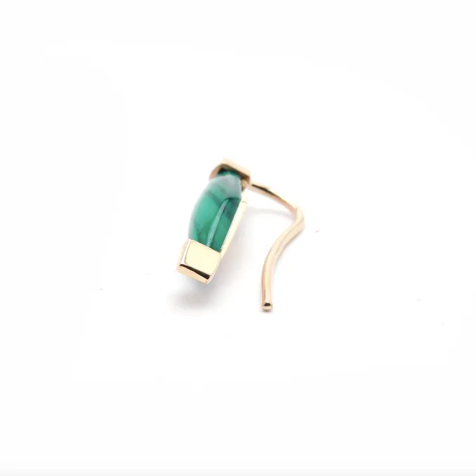 Gold Malachite Ear Climber