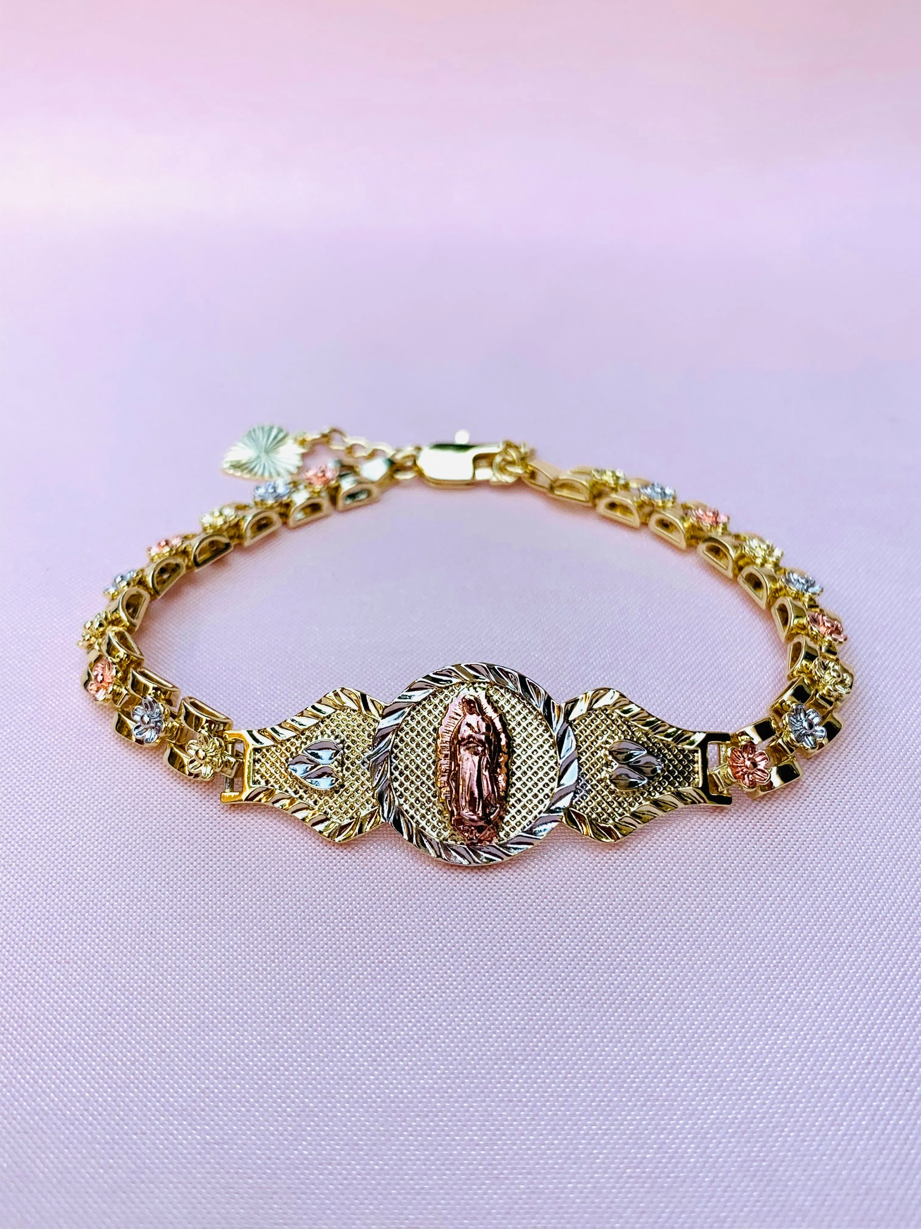 Gold plated virgin mary Bracelet/Mother Mary Butterfly bracelet/#063GPB0