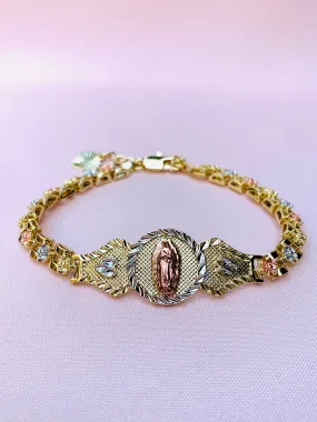 Gold plated virgin mary Bracelet/Mother Mary Butterfly bracelet/#063GPB0