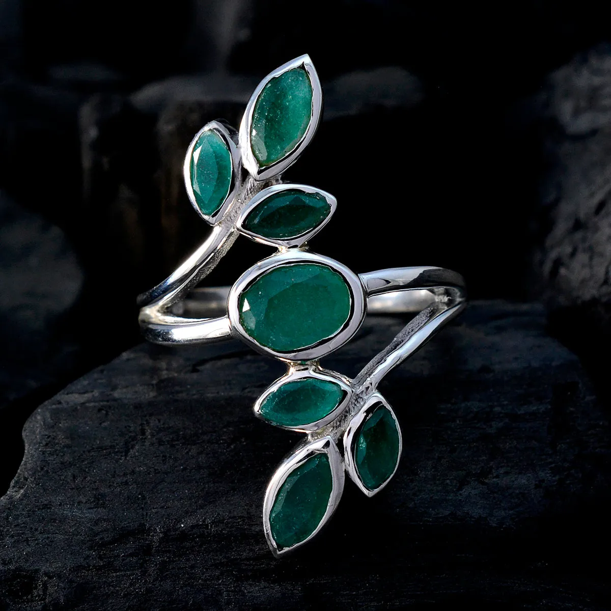 Handcrafted Gemstones Indianemerald 925 Silver Rings Jewelry Jobs