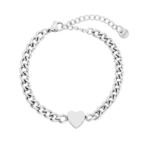 Heart chain bold silver