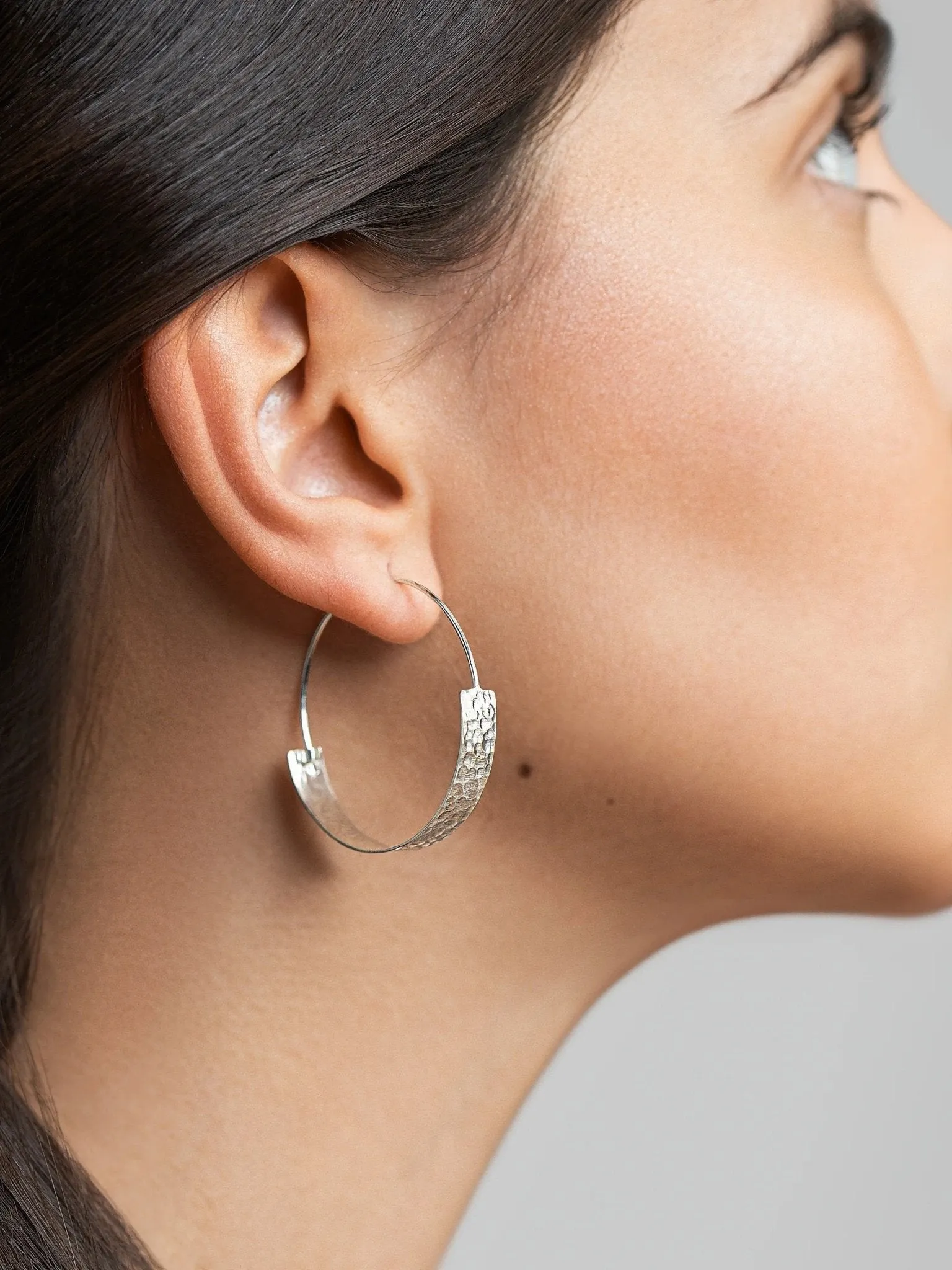 Here Silver Hoop Earrings