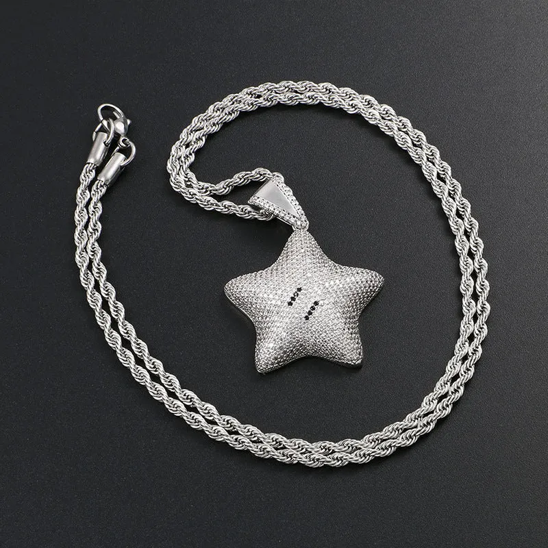 Hip Hop Zircon Pentagram Pendant