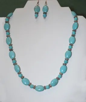 Howlite Necklace and Earrings Set