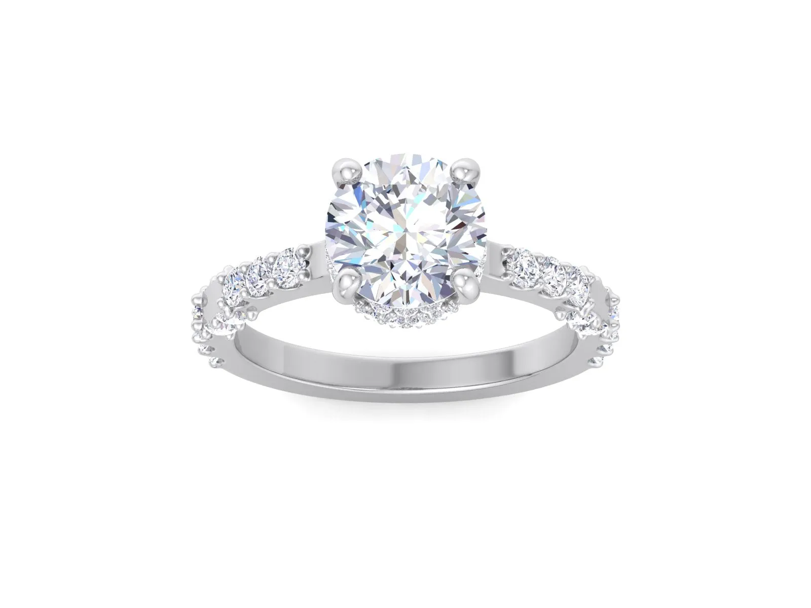 IGI Certified 1.00 CT Round Cut Lab Grown Diamond Engagement Ring