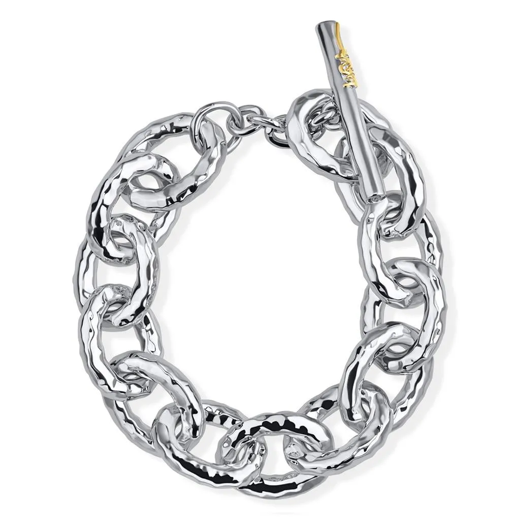 IPPOLITA Classico Silver Jumbo Hammered Bastille Link Bracelet