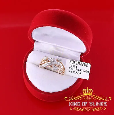 King of Bling's  Real 0.05CT Real Diamond Real 10kt Yellow Gold Womens HEART ARROW Ring Size 6.5