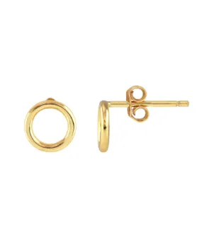 Kris Nations Circle Outline Stud Earrings - Gold OR Silver