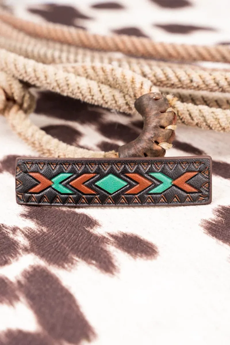 Leather Western hair BARRETTE