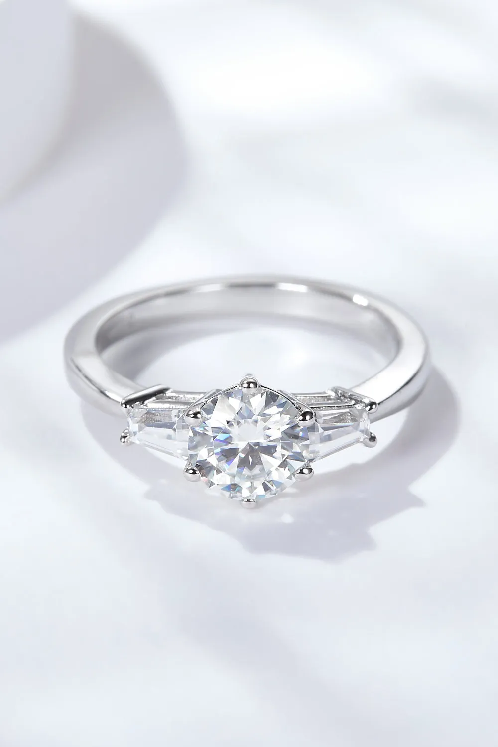 Loyal Love 1 Ct Moissanite Platinum-Plated Ring