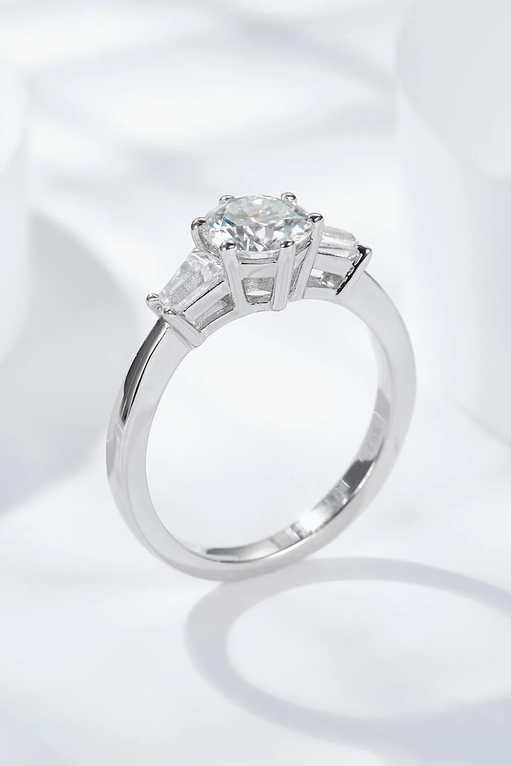 Loyal Love 1 Ct Moissanite Platinum-Plated Ring