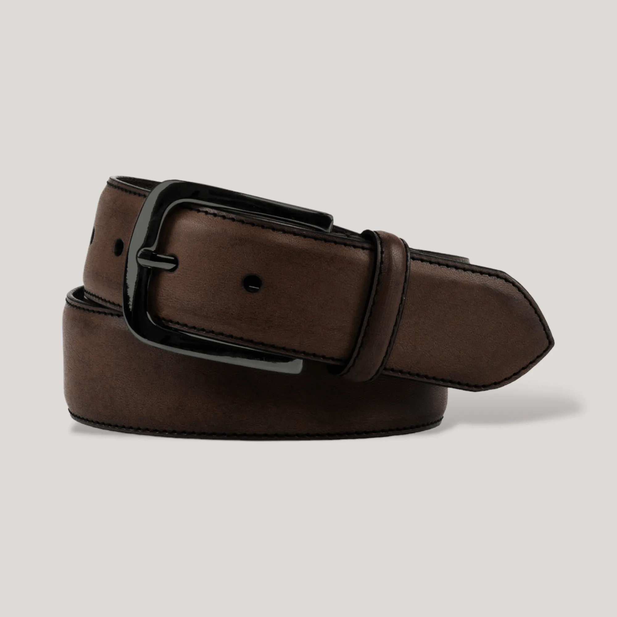 LUMEN - Dark Brown Vegan Belt - Graphite