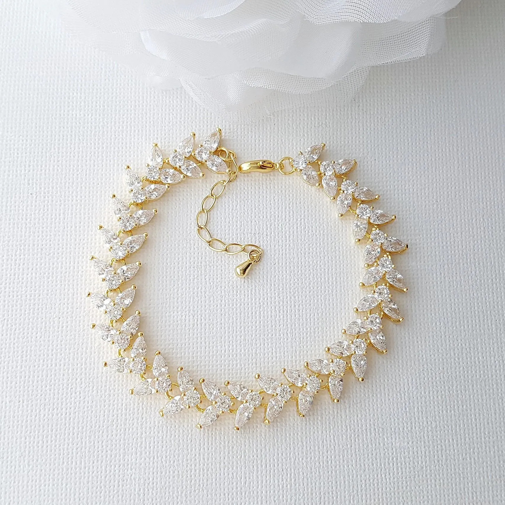 Marquise Cut Bridal Bracelet- Katie