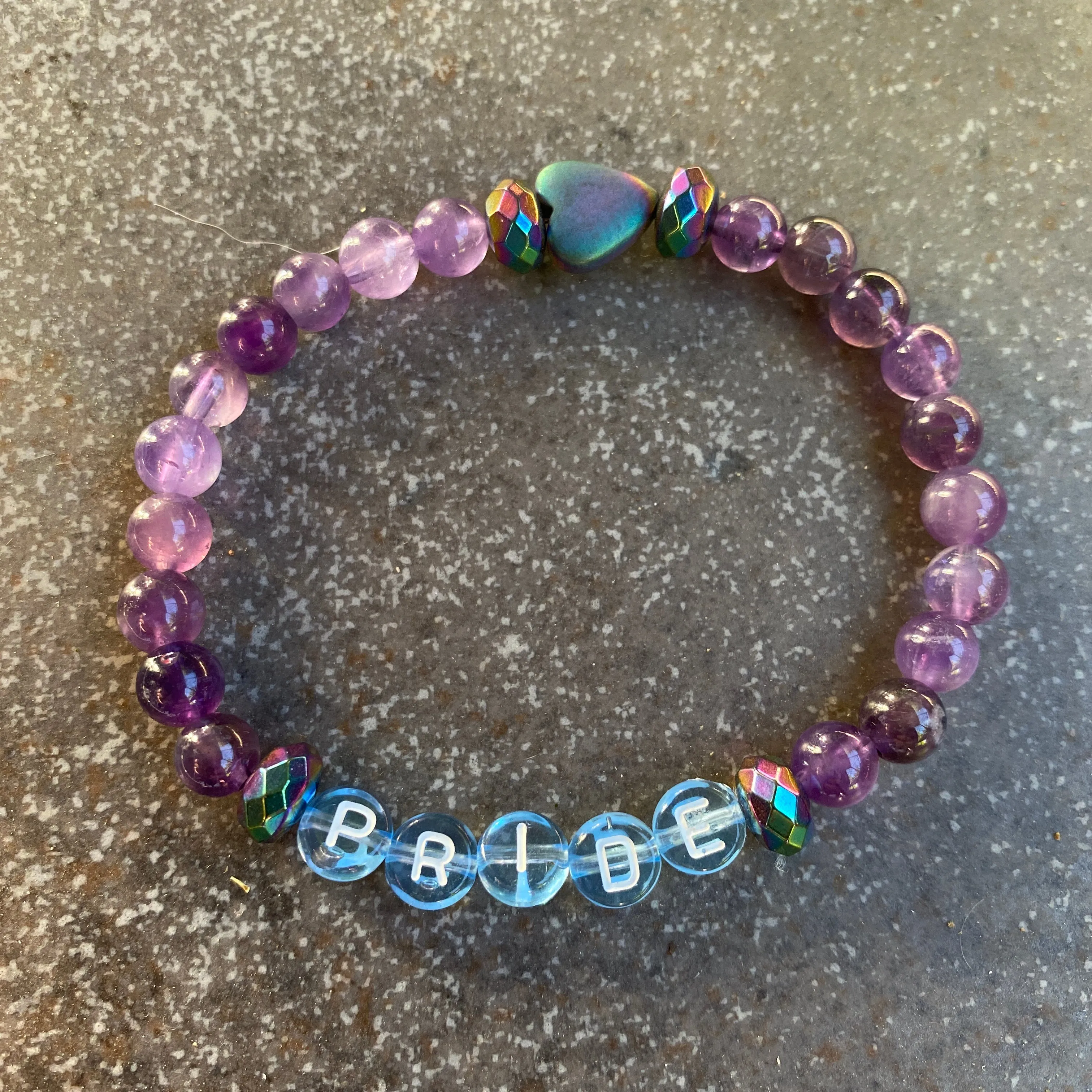 Men's and Women's PRIDE Amethyst Gemstone Bracelets